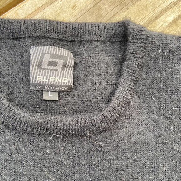Vintage Blend of America Wool Crewneck Black Sweater size Large - Picture 4 of 10